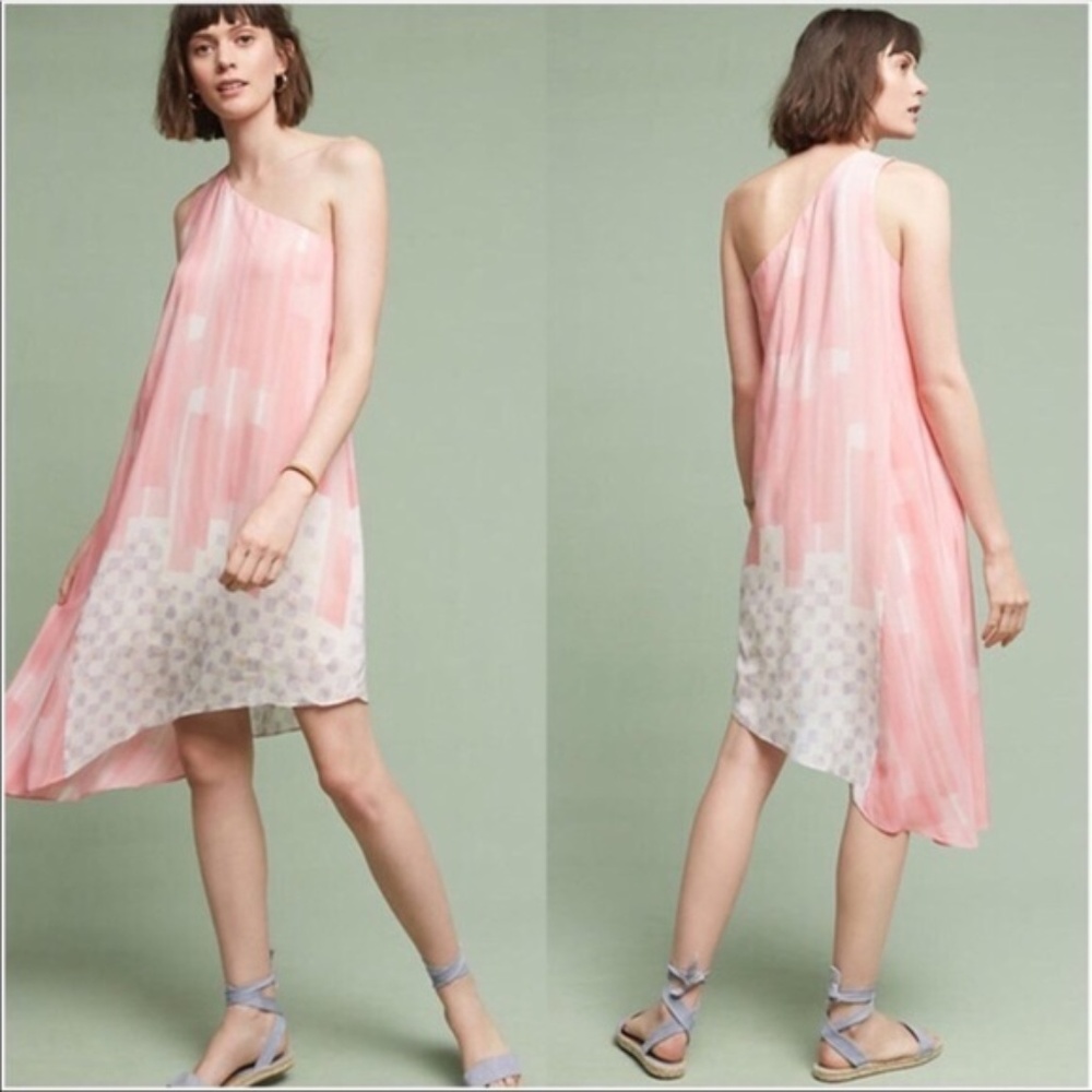 Anthropologie Maeve Avalonne Dress One Shoulder 10